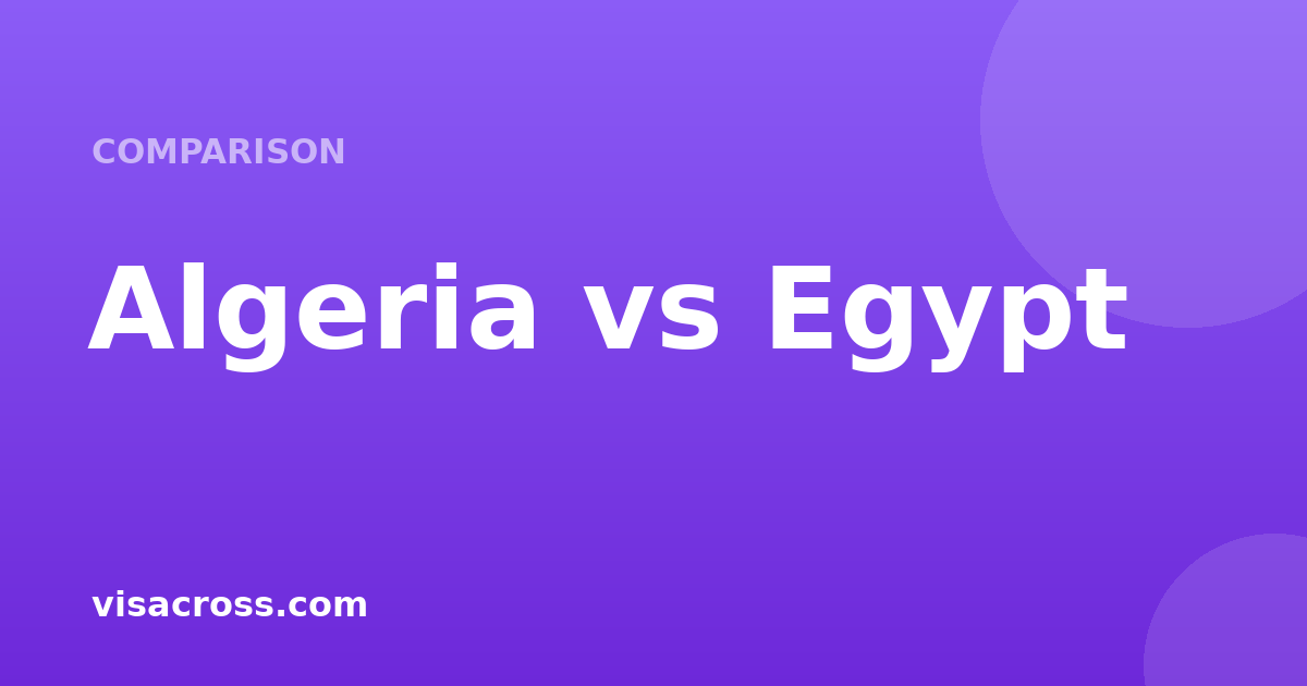 Pasaporte de Algeria vs Egypt: Comparación de poder de viaje 2026