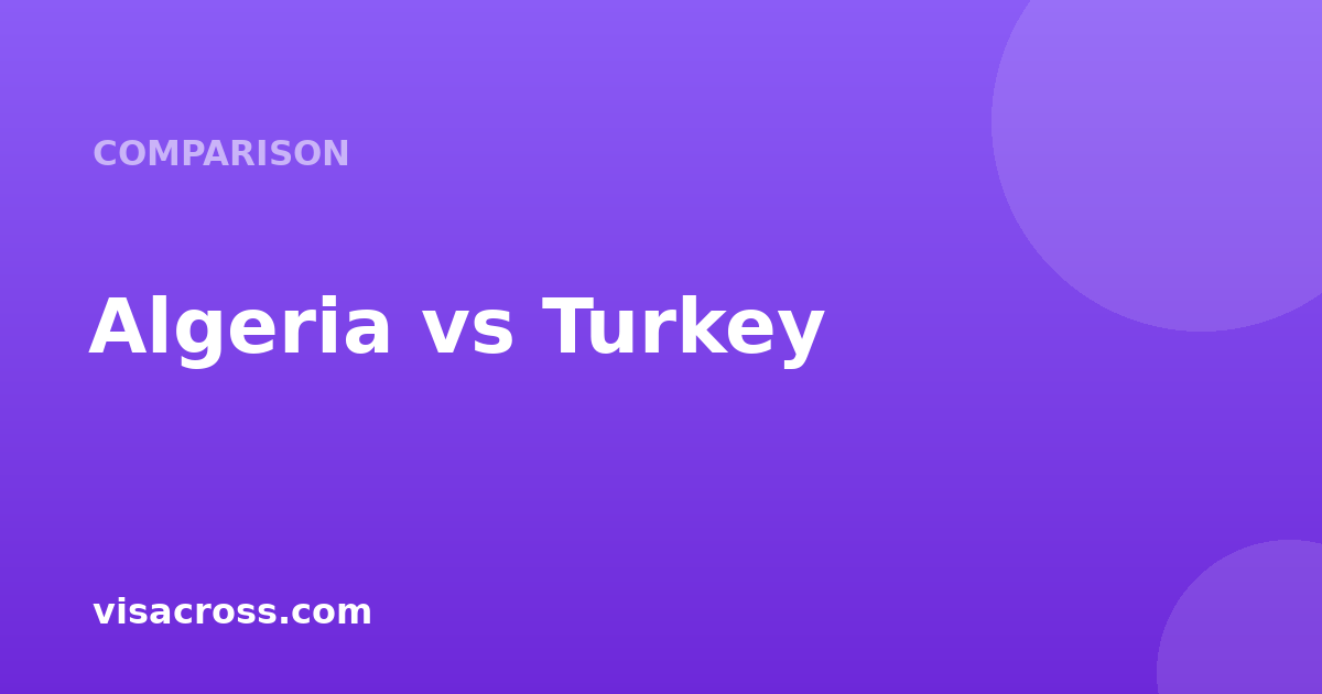 Algeria Passport vs Turkey Passport: Travel Power Comparison 2026
