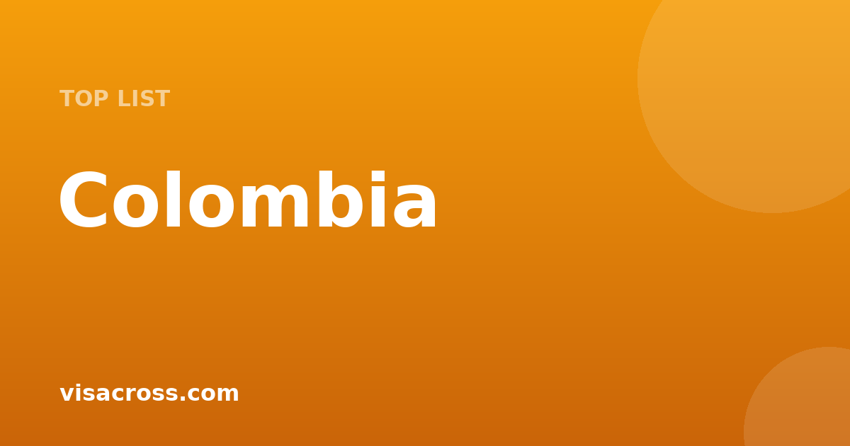 Vistos mais baratos para cidadãos de Colombia 2026