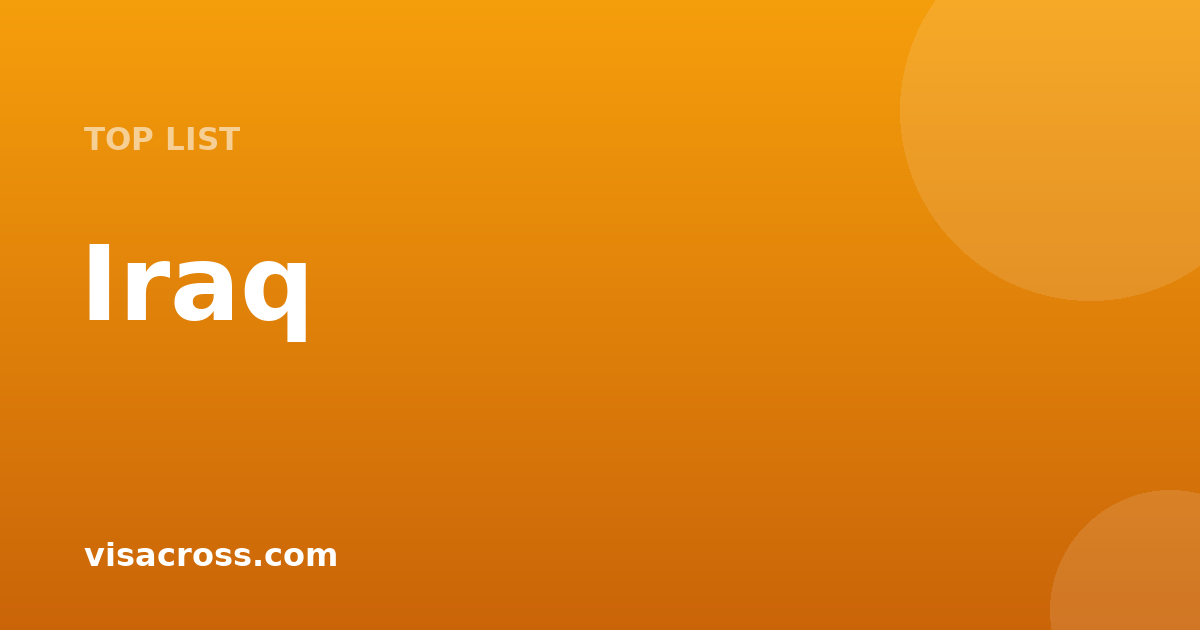 أعلى معدلات قبول تأشيرات لمواطني Iraq 2026: أفضل 15