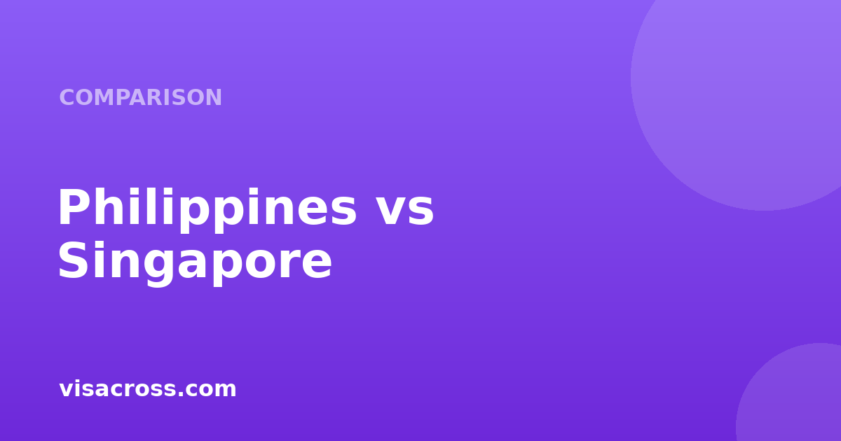 Philippines Passport vs Singapore Passport: Travel Power Comparison 2026