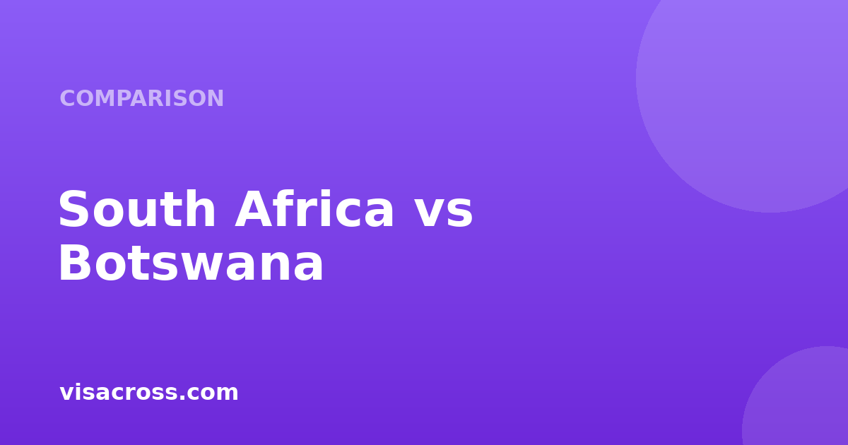 جواز سفر South Africa مقابل Botswana: مقارنة قوة السفر 2026