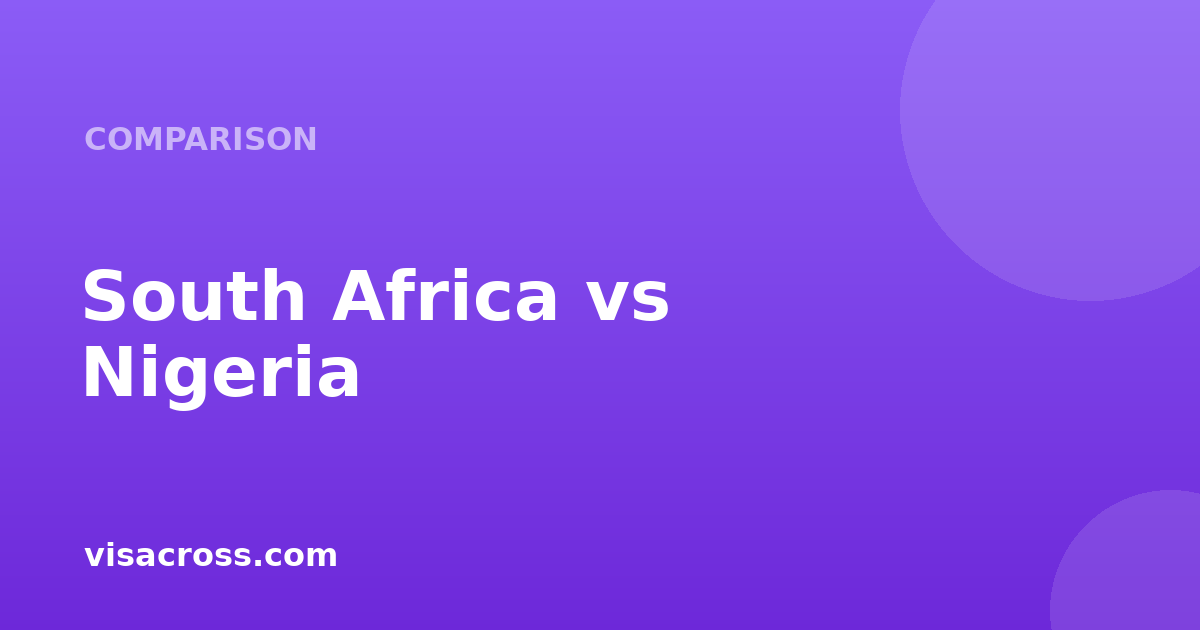 South Africa Passport vs Nigeria Passport: Travel Power Comparison 2026