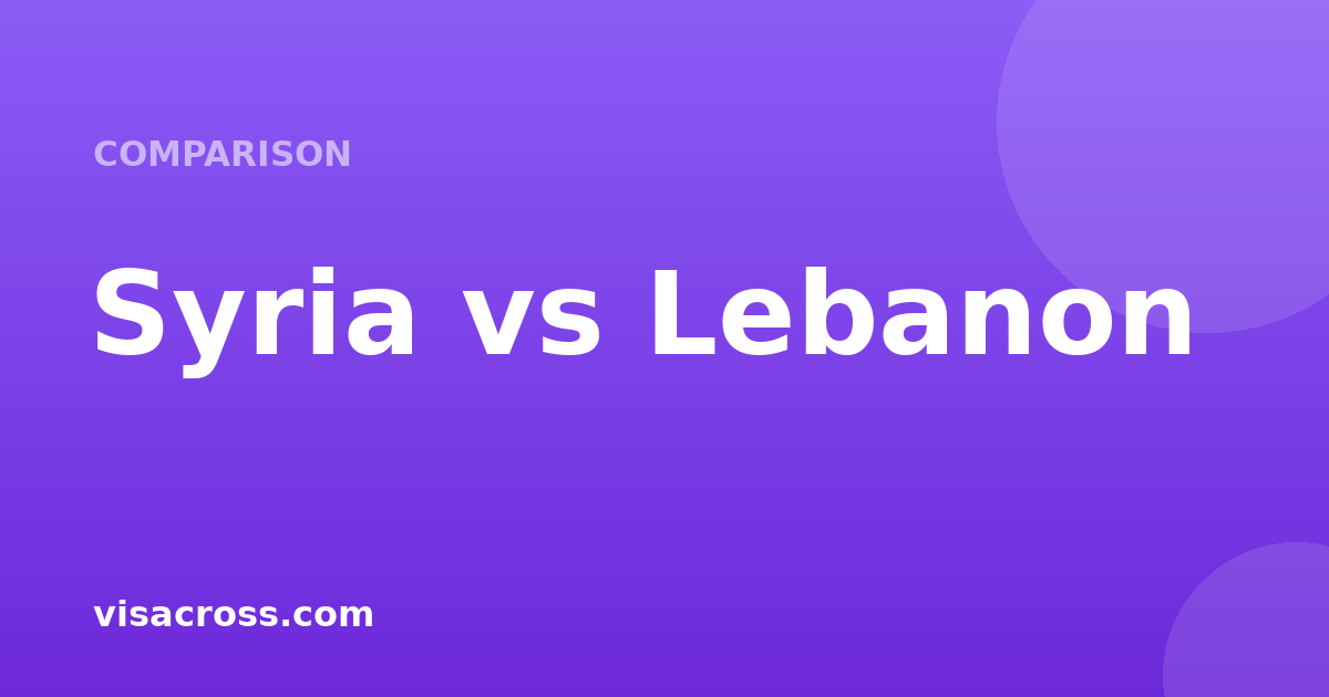 Syria Passport vs Lebanon Passport: Travel Power Comparison 2026