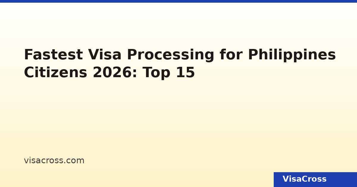 Vistos mais rápidos para cidadãos de Philippines 2026