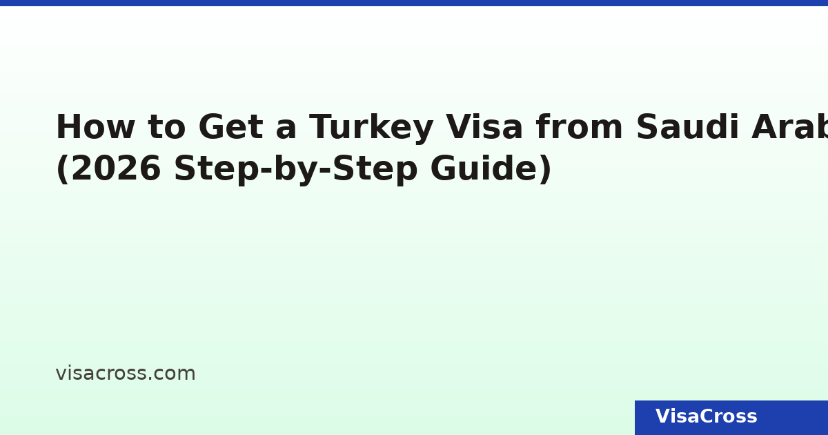 Cómo obtener una visa Turquía desde Arabia Saudita (Guía paso a paso 2026)