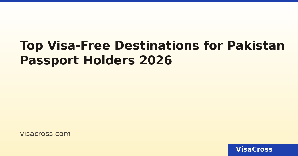 Melhores destinos sem visto para titulares do passaporte de Pakistan 2026