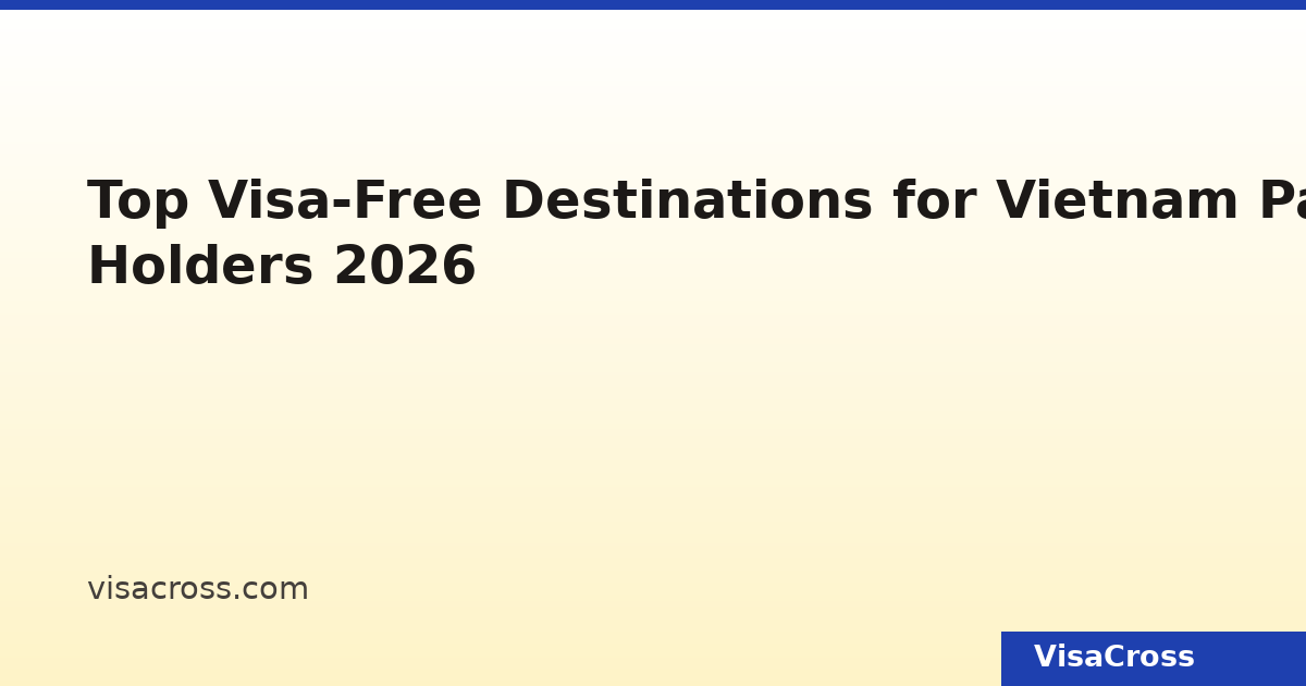 Vietnam Pasaport Sahipleri İçin En İyi Vizesiz Hedefler 2026